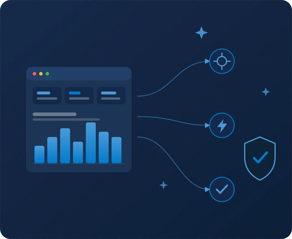 A custom mini app feeding automated workflow steps, with data kept secure